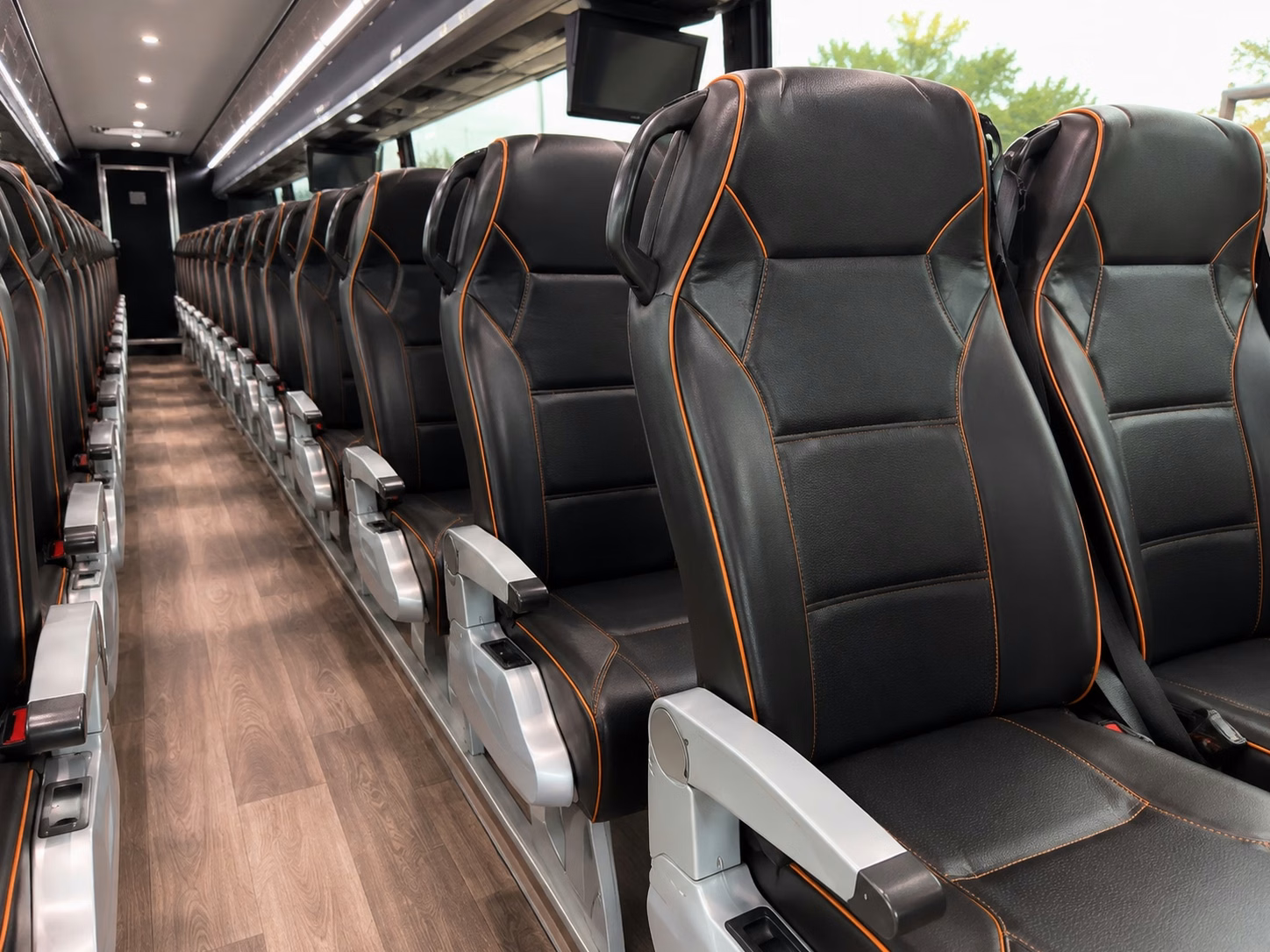 56 passenger charter bus interior